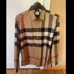 Burberry Check Stretch Cotton Poplin Shirt